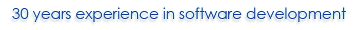 30 years experience in software development